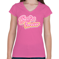 PRINTFASHION Legjobb barátnők örökké - Női V-nyakú póló - Rózsaszín női póló