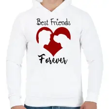 PRINTFASHION Legjobb barátok örökké (férfi) - Férfi kapucnis pulóver - Fehér férfi pulóver, kardigán