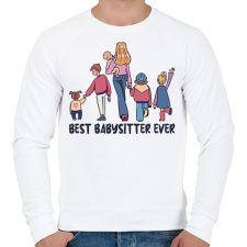 PRINTFASHION Legjobb bébiszitter - Férfi pulóver - Fehér férfi pulóver, kardigán