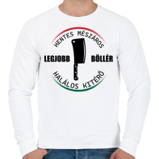 PRINTFASHION Legjobb böllér - hentes mészáros - Férfi pulóver - Fehér férfi pulóver, kardigán
