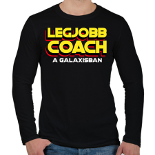 PRINTFASHION LEGJOBB COACH A GALAXISBAN - Férfi hosszú ujjú póló - Fekete férfi póló
