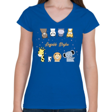 PRINTFASHION Legjobb dajka - Női V-nyakú póló - Királykék