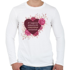 PRINTFASHION Legjobb édesanyák február - Férfi hosszú ujjú póló - Fehér férfi póló