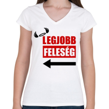 PRINTFASHION Legjobb feleség - Női V-nyakú póló - Fehér női póló