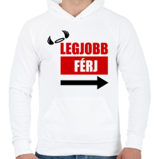 PRINTFASHION Legjobb férj - Férfi kapucnis pulóver - Fehér férfi pulóver, kardigán