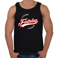 PRINTFASHION legjobb fodrász - Férfi atléta - Fekete atléta, trikó