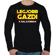 PRINTFASHION LEGJOBB GAZDI A GALAXISBAN - Férfi hosszú ujjú póló - Fekete