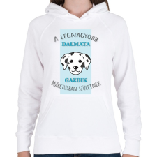 PRINTFASHION Legjobb gazdik - Dalmata - Hónappal - Női kapucnis pulóver - Fehér női pulóver, kardigán