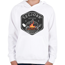 PRINTFASHION Legjobb grillező - Gyerek kapucnis pulóver - Fehér gyerek pulóver, kardigán