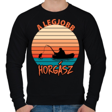 PRINTFASHION Legjobb horgász - Férfi pulóver - Fekete
