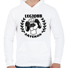 PRINTFASHION Legjobb Játékos - Férfi kapucnis pulóver - Fehér