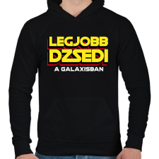 PRINTFASHION LEGJOBB JEDI A GALAXISBAN - Férfi kapucnis pulóver - Fekete férfi pulóver, kardigán
