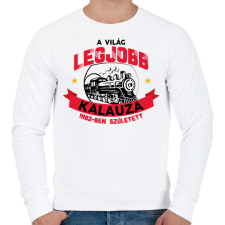 PRINTFASHION Legjobb kalauz - Évszámmal - Férfi pulóver - Fehér férfi pulóver, kardigán