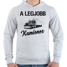 PRINTFASHION Legjobb kamionos - Férfi kapucnis pulóver - Sport szürke