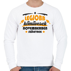 PRINTFASHION Legjobb kőművesek - Hónappal - Férfi pulóver - Fehér
