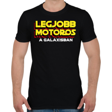 PRINTFASHION LEGJOBB MOTOROS A GALAXISBAN - Férfi póló - Fekete