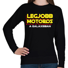 PRINTFASHION LEGJOBB MOTOROS A GALAXISBAN - Női pulóver - Fekete női pulóver, kardigán