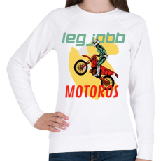 PRINTFASHION LEGJOBB MOTOROS - Női pulóver - Fehér