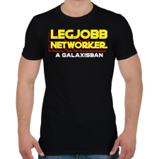 PRINTFASHION LEGJOBB NETWORKER A GALAXISBAN - Férfi póló - Fekete férfi póló