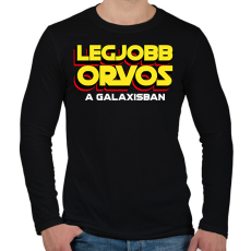 PRINTFASHION LEGJOBB ORVOS A GALAXISBAN - Férfi hosszú ujjú póló - Fekete