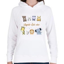 PRINTFASHION Legjobb Óvó néni - Női kapucnis pulóver - Fehér női pulóver, kardigán