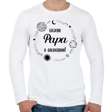 PRINTFASHION Legjobb papa a galaxisban - Férfi hosszú ujjú póló - Fehér