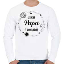 PRINTFASHION Legjobb papa a galaxisban - Férfi pulóver - Fehér férfi pulóver, kardigán