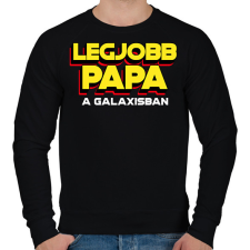 PRINTFASHION LEGJOBB PAPA A GALAXISBAN - Férfi pulóver - Fekete férfi pulóver, kardigán