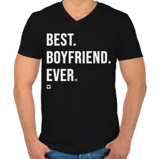 PRINTFASHION Legjobb pasi páros póló - Férfi V-nyakú póló - Fekete