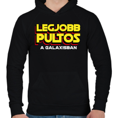 PRINTFASHION LEGJOBB PULTOS A GALAXISBAN - Férfi kapucnis pulóver - Fekete