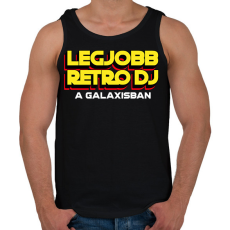 PRINTFASHION LEGJOBB RETRO DJ A GALAXISBAN - Férfi atléta - Fekete