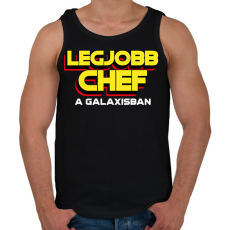 PRINTFASHION LEGJOBB SÉF A GALAXISBAN - Férfi atléta - Fekete