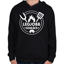 PRINTFASHION Legjobb szakács - Gyerek kapucnis pulóver - Fekete gyerek pulóver, kardigán