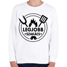 PRINTFASHION Legjobb szakács - Gyerek pulóver - Fehér