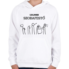 PRINTFASHION Legjobb szobafestő - Gyerek kapucnis pulóver - Fehér gyerek pulóver, kardigán