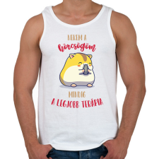 PRINTFASHION Legjobb terápia - A hörcsögöm - Férfi atléta - Fehér atléta, trikó