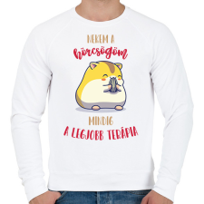 PRINTFASHION Legjobb terápia - A hörcsögöm - Férfi pulóver - Fehér férfi pulóver, kardigán