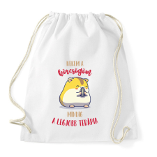 PRINTFASHION Legjobb terápia - A hörcsögöm - Sportzsák, Tornazsák - Fehér tornazsák