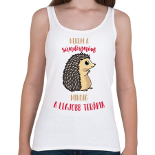 PRINTFASHION Legjobb terápia - A sündisznóm - Női atléta - Fehér női trikó