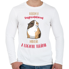 PRINTFASHION Legjobb terápia - Tengerimalac - Férfi hosszú ujjú póló - Fehér