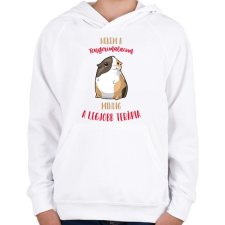 PRINTFASHION Legjobb terápia - Tengerimalac - Gyerek kapucnis pulóver - Fehér gyerek pulóver, kardigán