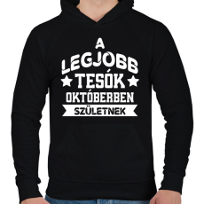 PRINTFASHION Legjobb tesó - Hónappal - Férfi kapucnis pulóver - Fekete