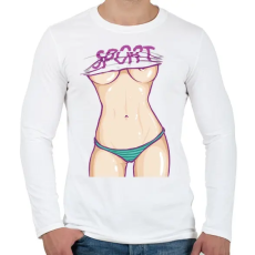 PRINTFASHION Legjobb test - Férfi hosszú ujjú póló - Fehér