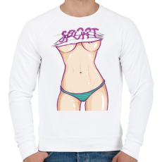 PRINTFASHION Legjobb test - Férfi pulóver - Fehér