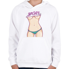 PRINTFASHION Legjobb test - Gyerek kapucnis pulóver - Fehér