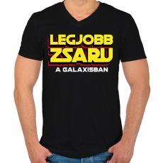 PRINTFASHION LEGJOBB ZSARU A GALAXISBAN - Férfi V-nyakú póló - Fekete