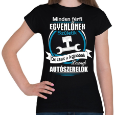 PRINTFASHION Legjobbak lesznek autószerelők - Női póló - Fekete női póló