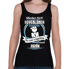 PRINTFASHION Legjobbak lesznek edzők - Női atléta - Fekete női trikó