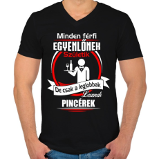 PRINTFASHION Legjobbak lesznek pincérek - Férfi V-nyakú póló - Fekete
