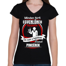 PRINTFASHION Legjobbak lesznek pincérek - Női V-nyakú póló - Fekete